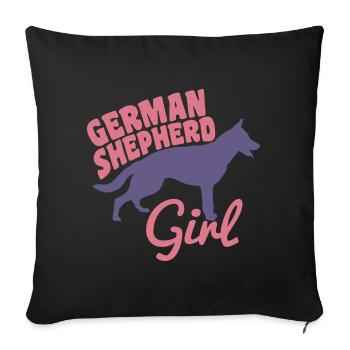 German Shepherd Girl - Sofa pillowcase 17,3'' x 17,3'' (45 x 45 cm) - black - Front