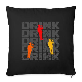 Drink Party Fête des pères Fêtes - Housse de coussin décorative 45 x 45 cm - noir - Devant