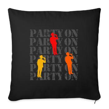 Fête le jour de la fête des pères - Housse de coussin décorative 45 x 45 cm - noir - Devant