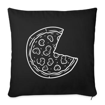 Pizza Sketch - Sofa pillowcase 17,3'' x 17,3'' (45 x 45 cm) - black - Front