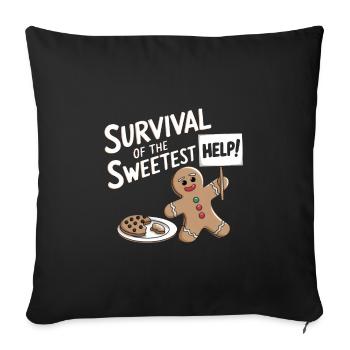 Survival Of The Sweetest - Sofa pillowcase 17,3'' x 17,3'' (45 x 45 cm) - black - Front