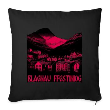 Blaenau Ffestiniog - Sofa pillowcase 17,3'' x 17,3'' (45 x 45 cm) - black - Front