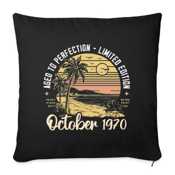 Born in October 1970 Legendary since October 1970 - Sofa pillowcase 17,3'' x 17,3'' (45 x 45 cm) - black - Front