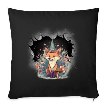 mystical fox foxes fairy tale fairy tale character child - Sofa pillowcase 17,3'' x 17,3'' (45 x 45 cm) - black - Front
