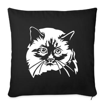 Birman Cat "Black Edition" - Sofa pillowcase 17,3'' x 17,3'' (45 x 45 cm) - black - Front