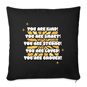 List of positive affirmations sunflower - Sofa pillowcase 17,3'' x 17,3'' (45 x 45 cm) - black - Front