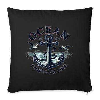 Océan - Gratuit pour toujours - Housse de coussin décorative 45 x 45 cm - noir - Devant