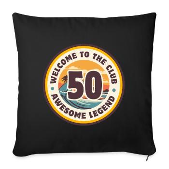 Bienvenue au Club 50 - Chemise d’anniversaire - Housse de coussin décorative 45 x 45 cm - noir - Devant