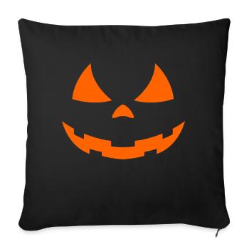 Pumpkin Halloween Face - Sofa pillowcase 17,3'' x 17,3'' (45 x 45 cm) - black - Front