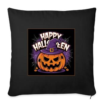 Happy Halloween Pumpkin Witch Hat Grimace Horror Fun - Sofa pillowcase 17,3'' x 17,3'' (45 x 45 cm) - black - Front