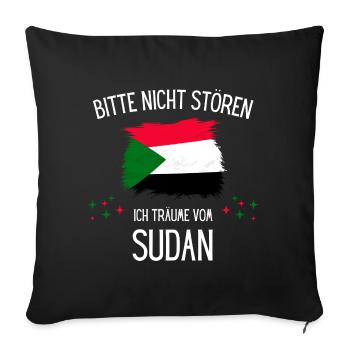Bitte nicht stören ich träume vom Sudan - Sofakissenbezug 45 x 45 cm - Schwarz - Vorne