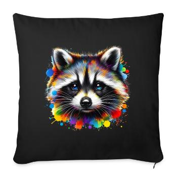 Raccoon - Sofa pillowcase 17,3'' x 17,3'' (45 x 45 cm) - black - Front