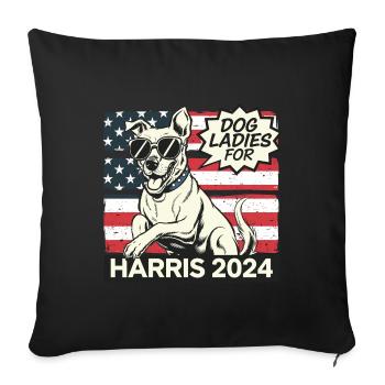 Chien Dames Pour Kamala Harris 2024 États-Unis Amérique - Housse de coussin décorative 45 x 45 cm - noir - Devant