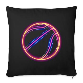 Basket-ball Retrowave - Housse de coussin décorative 45 x 45 cm - noir - Devant