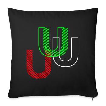 U Neon - Sofakissenbezug 45 x 45 cm - Schwarz - Vorne