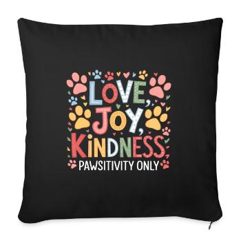 Pawsitivity Only - Sofa pillowcase 17,3'' x 17,3'' (45 x 45 cm) - black - Front
