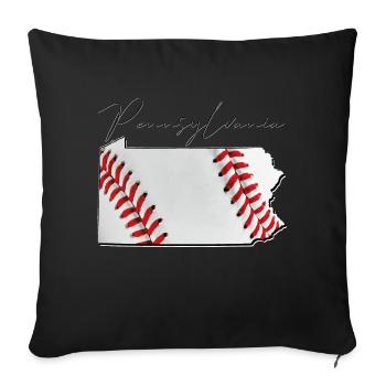 Baseball in the Pennsylvania State Map PA - Sofa pillowcase 17,3'' x 17,3'' (45 x 45 cm) - black - Front