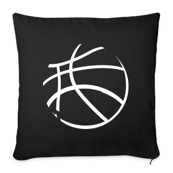 Basketball Ball Sketch - Sofa pillowcase 17,3'' x 17,3'' (45 x 45 cm) - black - Front