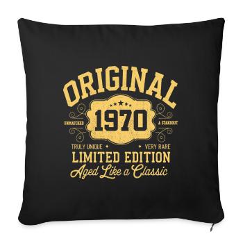 Original des années 1970 - Anniversaire Édition classique des années 1970 - Housse de coussin décorative 45 x 45 cm - noir - Devant