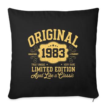 Original 1983 - Anniversaire 1983 Édition classique - Housse de coussin décorative 45 x 45 cm - noir - Devant