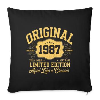 Original 1987 - Anniversaire 1987 Édition Classique - Housse de coussin décorative 45 x 45 cm - noir - Devant
