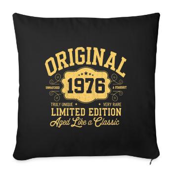 Original 1976 - Anniversaire 1976 Édition classique - Housse de coussin décorative 45 x 45 cm - noir - Devant