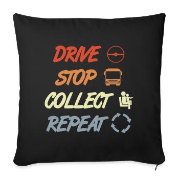 Driving, Stopping, Collecting, Repeating - Sofa pillowcase 17,3'' x 17,3'' (45 x 45 cm) - black - Front