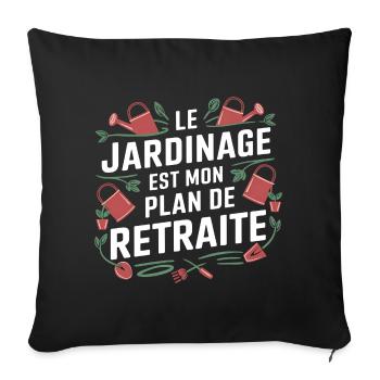 Plan Retraite - Housse de coussin décorative 45 x 45 cm - noir - Devant