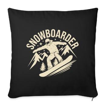 Snowboard Snowboarder Snowboard Sports d’hiver - Housse de coussin décorative 45 x 45 cm - noir - Devant