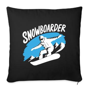 Snowboard Snowboarder Snowboard Sports d’hiver - Housse de coussin décorative 45 x 45 cm - noir - Devant