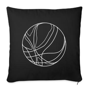 Basketball Ball Drawing - Sofa pillowcase 17,3'' x 17,3'' (45 x 45 cm) - black - Front