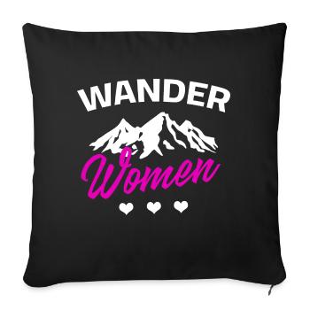 Wanderwomen Randonnée Montagne Femme Randonnée Femme - Housse de coussin décorative 45 x 45 cm - noir - Devant