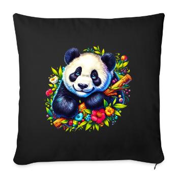 Panda - Sofakissenbezug 45 x 45 cm - Schwarz - Vorne