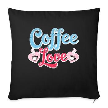 Coffee Love - Sofa pillowcase 17,3'' x 17,3'' (45 x 45 cm) - black - Front