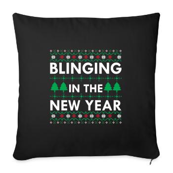 Blinging In The New Year - Sofa pillowcase 17,3'' x 17,3'' (45 x 45 cm) - black - Front