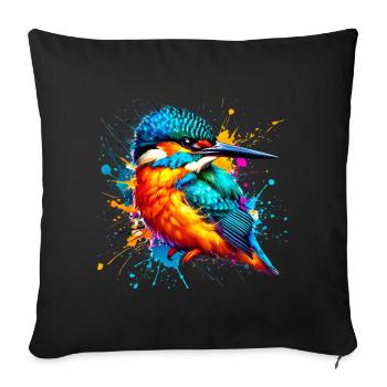 Martin-pêcheur - Housse de coussin décorative 45 x 45 cm - noir - Devant