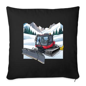 Snow groomer clearing - Sofa pillowcase 17,3'' x 17,3'' (45 x 45 cm) - black - Front