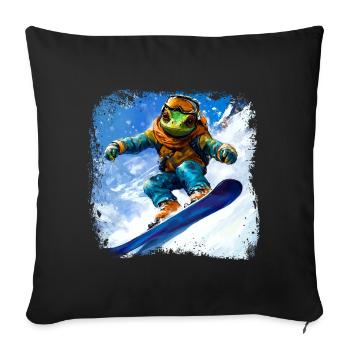 Snowboard Caméléon - Housse de coussin décorative 45 x 45 cm - noir - Devant