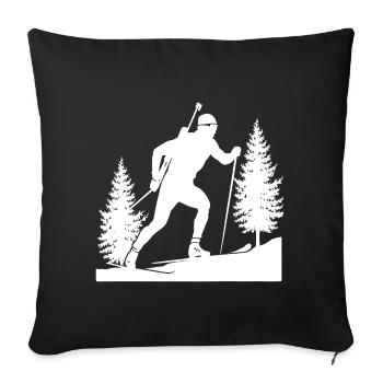 Biathlon Biathlet Wintersport - Sofakissenbezug 45 x 45 cm - Schwarz - Vorne