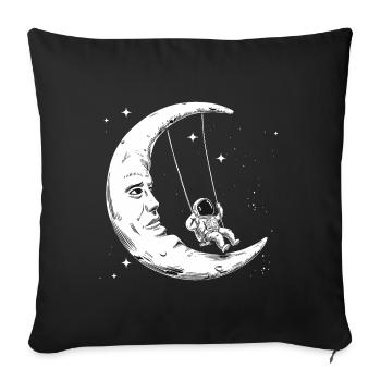 Astronaut Mond Schaukeln - Sofakissenbezug 45 x 45 cm - Schwarz - Vorne
