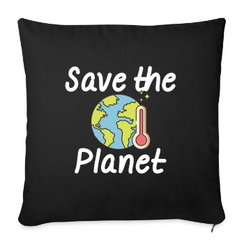 Climate change Environmental protection Nature conservation - Sofa pillowcase 17,3'' x 17,3'' (45 x 45 cm) - black - Front