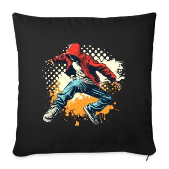 Graphique Breakdancer - Housse de coussin décorative 45 x 45 cm - noir - Devant