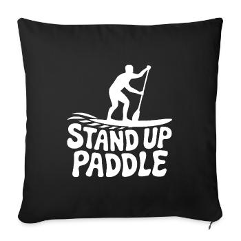 SUP Stand Up Paddle - Housse de coussin décorative 45 x 45 cm - noir - Devant
