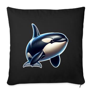 Orque Épaulard - Housse de coussin décorative 45 x 45 cm - noir - Devant