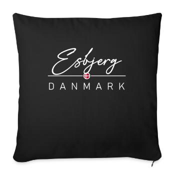 Dänemark - Esbjerg - Danmark - Denmark - Sofa pillowcase 17,3'' x 17,3'' (45 x 45 cm) - black - Front