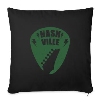 Nashville Music City Guitar Pick - Sofa pillowcase 17,3'' x 17,3'' (45 x 45 cm) - black - Front