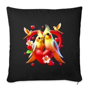 Nymph Heart (03) - Sofa pillowcase 17,3'' x 17,3'' (45 x 45 cm) - black - Front