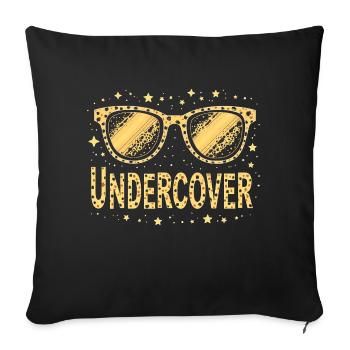 Funny Sunglasses and Undercover Speech Costume - Sofa pillowcase 17,3'' x 17,3'' (45 x 45 cm) - black - Front