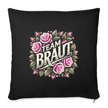 Poltern Frauen T-Shirt Polterabend Frauen Polterer - Sofakissenbezug 45 x 45 cm - Schwarz - Vorne