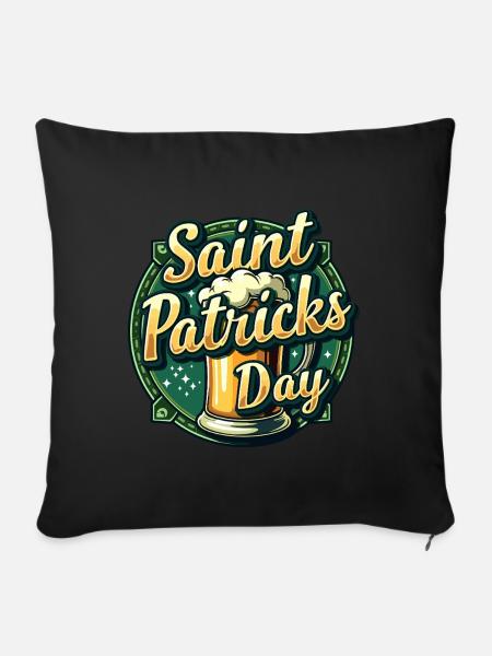 Saint Patrick`s Day Beer - Sofakissenbezug 45 x 45 cm - Schwarz